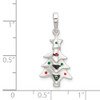 Sterling Silver Polished Enameled Christmas Tree Pendant