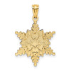 14k Yellow and White Gold Textured 2 Level Snowflake Pendant