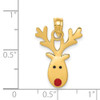 14k Yellow Gold Enameled Reindeer Pendant