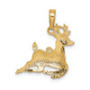 14k Yellow Gold Polished Reindeer Pendant