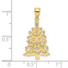 14k Yellow Gold Polished Christmas Tree Pendant D1120