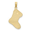 10k Yellow Gold 2-D and Enamel HO HO HO Christmas Stocking Pendant