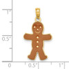 14k Yellow Gold 3-D Enameled Gingerbread Man Pendant