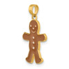 14k Yellow Gold 3-D Enameled Gingerbread Man Pendant