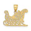 14k Yellow Gold Polished Sleigh Pendant