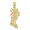 10k Yellow Gold Polished Christmas Stocking Pendant