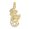 10k Yellow Gold with Rhodium-Plating Snowman and Joy Pendant