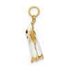 14k Yellow Gold 3-D Enameled Ghost Pendant