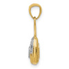 14k Yellow Gold And Rhodium Reversible Heart Handbag Pendant