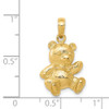 14k Yellow Gold Teddy Bear Pendant C4002