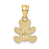 14k Yellow Gold Teddy Bear Pendant K4762