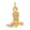 14k Yellow Gold 3-D Cowboy Boot Pendant