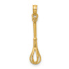 14k Yellow Gold 3-D Polished Whisk Pendant