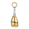 14k Yellow Gold and Rhodium 3-D and Enameled Moveable Handbag Pendant