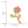 14k Two-tone Gold Rose Flower Slide D4456