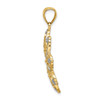 14k Yellow Gold w/Rhodium-Plated Diamond-cut Flower Pendant