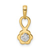 14k Yellow Gold and White Rhodium Diamond-cut 3D Flower Pendant