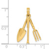 14k Yellow Gold 3-D Moveable Garden Hand Tool Collection Pendant