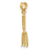 14k Yellow Gold 3-D Fork Garden Tool Pendant