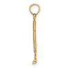 14k Yellow Gold 3-D Landscape Rake Garden Tool Pendant