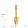 14k Yellow Gold 3-D Trowel Garden Tool Pendant