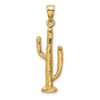 14k Yellow Gold 3-D Saguaro Cactus Pendant