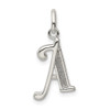 Sterling Silver Polished Glitter Enamel Letter A Pendant