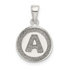 Sterling Silver Glitter Enamel Letter A Circle Pendant