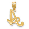 14k Yellow Gold A Script Initial Pendant