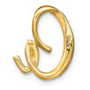 14k Yellow Gold Polished Letter A Initial Slide