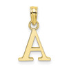 10k Yellow Gold Polished A Block Initial Pendant