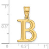 14k Yellow Gold Polished Etched Letter B Initial Pendant