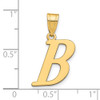 14k Yellow Gold Polished Letter B Initial Pendant