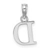 14k White Gold Polished D Block Initial Pendant