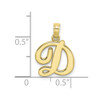 10k Yellow Gold Polished D Script Initial Pendant