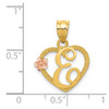 14k Yellow and Rose Gold Initial E In Heart Pendant