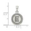 Sterling Silver Glitter Enamel Letter E Circle Pendant