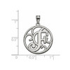 Sterling Silver Rhodium-plated Fancy Script Initial F Pendant