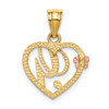 14k Yellow and Rose Gold Initial G In Heart Pendant