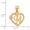 14k Yellow and Rose Gold Initial G In Heart Pendant