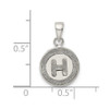 Sterling Silver Glitter Enamel Letter H Circle Pendant