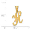 14k Yellow Gold H Script Initial Pendant