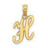 14k Yellow Gold Polished H Script Initial Pendant