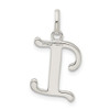 Sterling Silver Polished Glitter Enamel Letter I Pendant