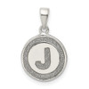 Sterling Silver Glitter Enamel Letter J Circle Pendant