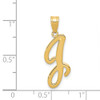 14k Yellow Gold J Script Initial Pendant