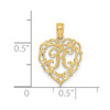 14k Yellow Gold K Script Initial In Heart Pendant