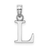 14k White Gold Polished L Block Initial Pendant