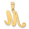 14k Yellow Gold M Script Initial Pendant