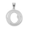 Sterling Silver Rhodium-plated Fancy Script Initial O Pendant